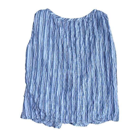 At Last New York Blue Striped Sleeveless Cotton Top – Size Small - Picture 4 of 9